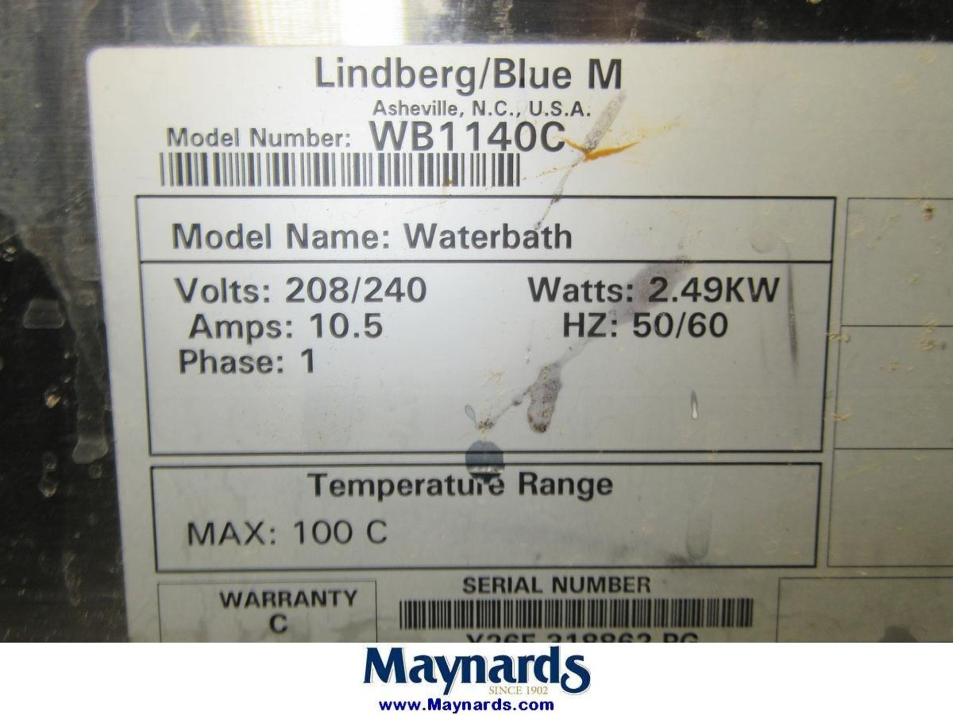 Lindberg/Blue M WB1140C Water Bath - Image 6 of 6