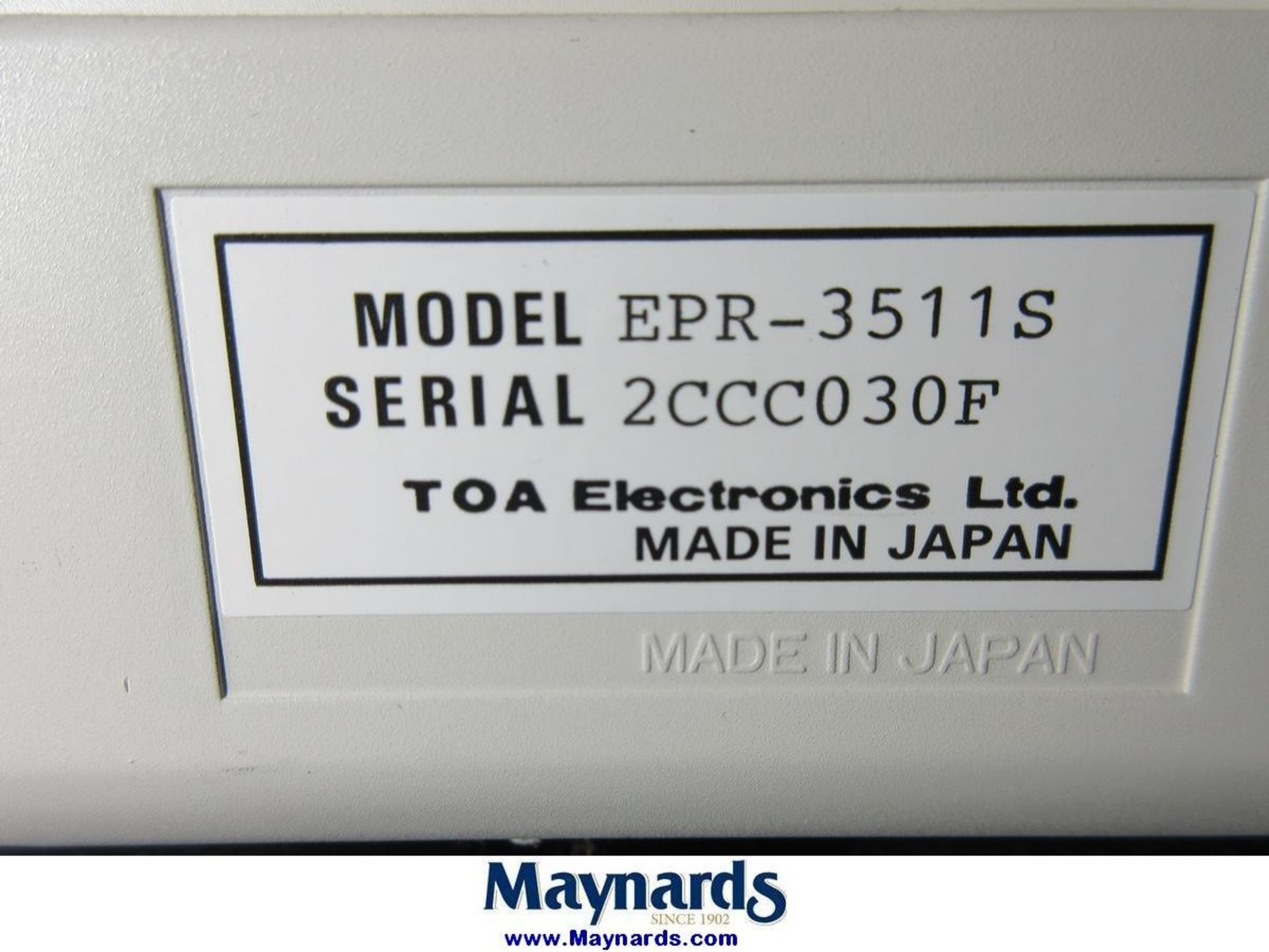 TOA Electronics LTD EPR-3511s Electronic Polyrecorder - Image 4 of 4