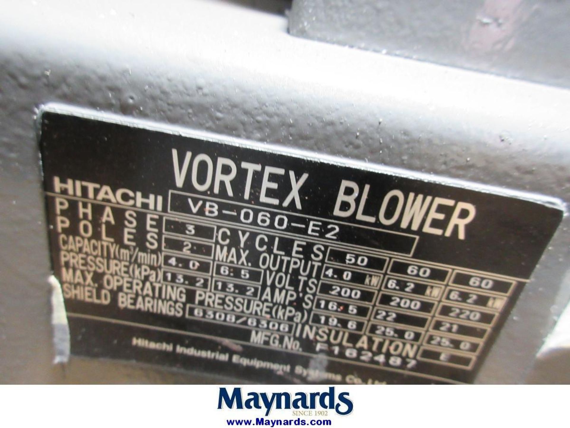 Hitachi VB-060-E2 (2) 6.2-kW Vortex Blowers - Image 3 of 5