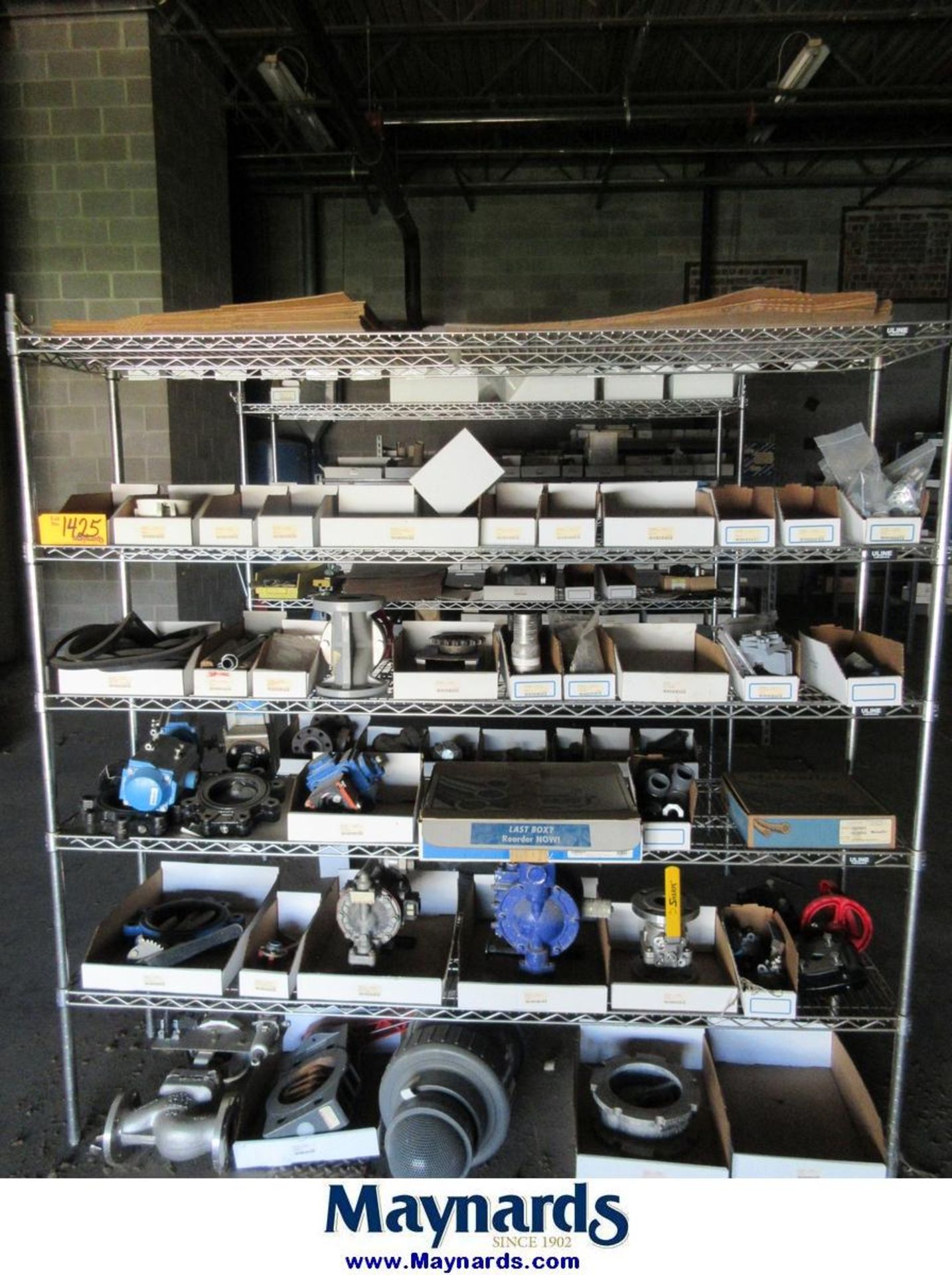 (14) Sections of Adjustable Shelving Units with Misc. Valves - Image 2 of 24