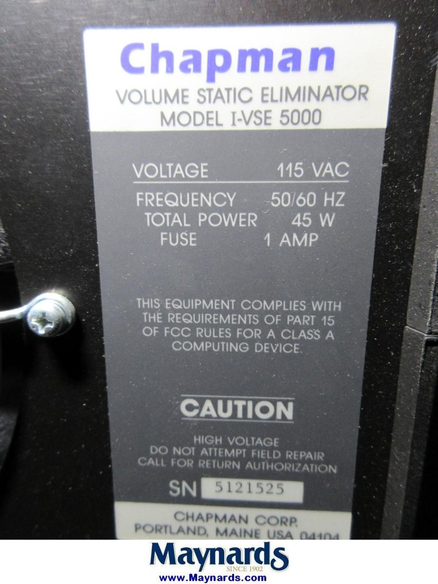 Chapman I-VSE 5000 Volume Static Eliminator - Image 4 of 4