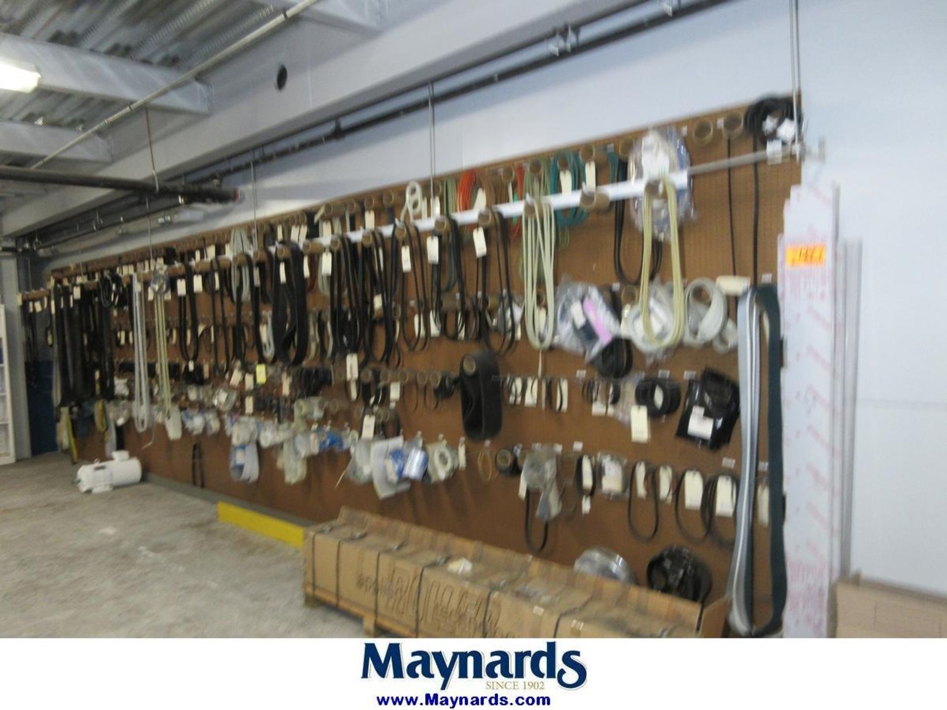 Peg Board with Large Assortment of Drive Belts