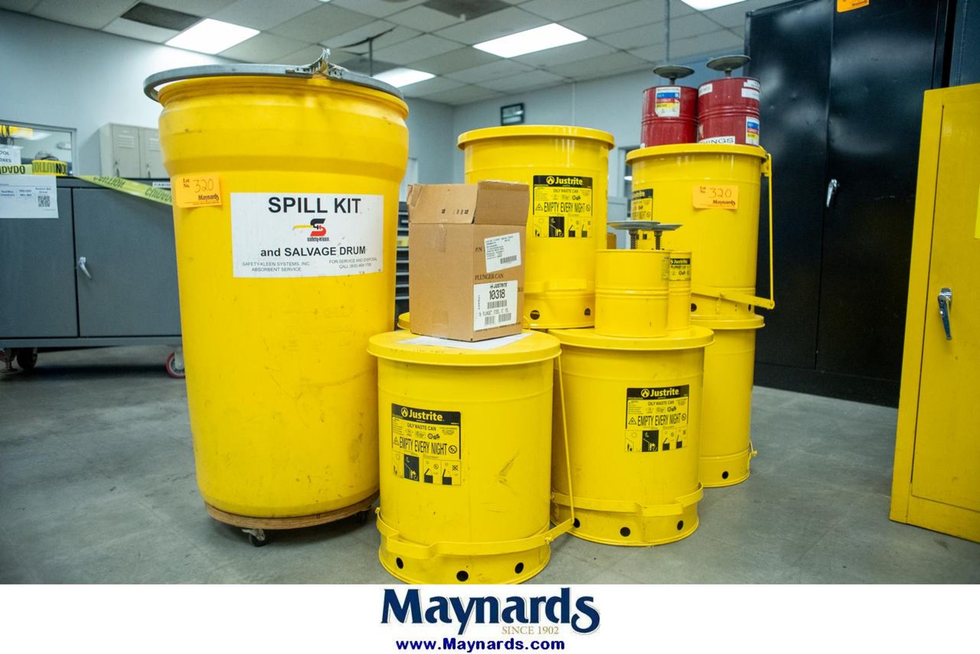 Lot of Justrite Oily Waste Cans