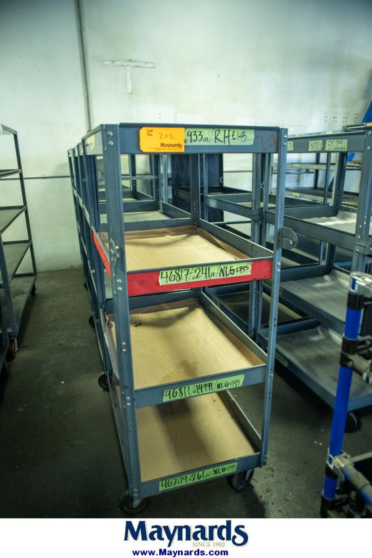 (4) Metal 3-Tier Shop Carts (34" x 22" x 5') - Image 2 of 5