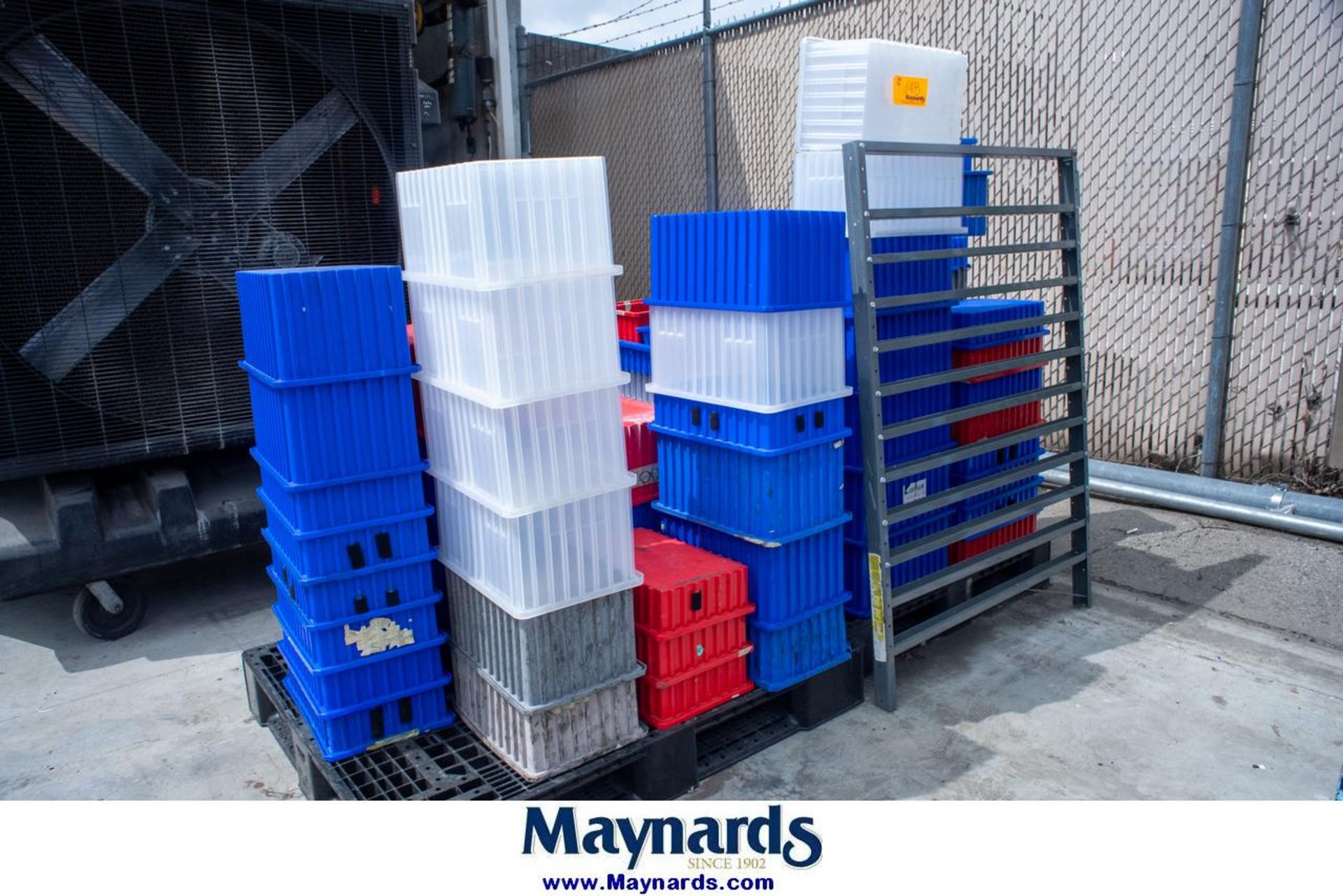 Lot of (2) Pallets of Plastic Totes