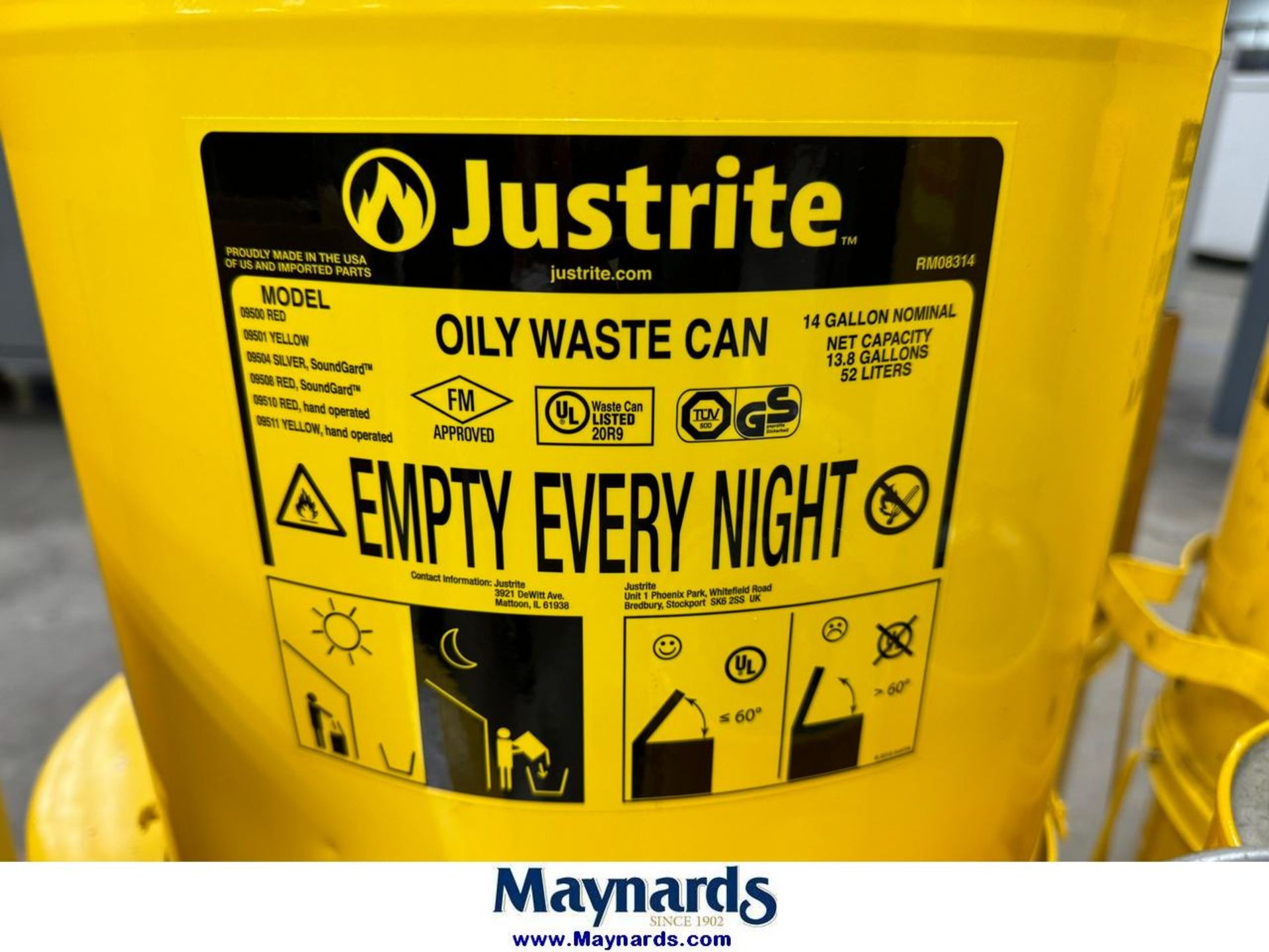 Lot of Justrite Oily Waste Cans - Image 4 of 4