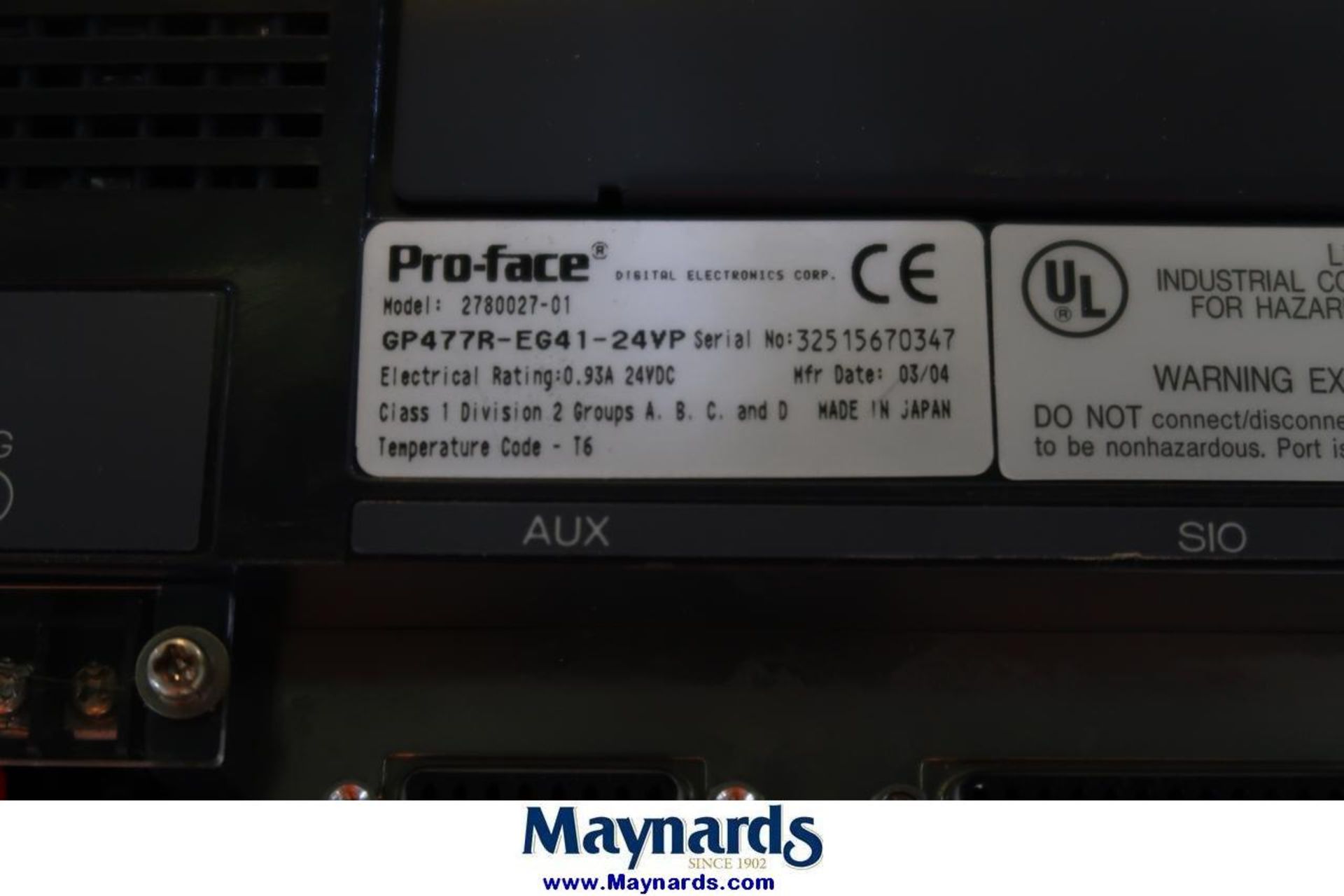 Lot of (4) Proface #2780027-01 Digital Panels - Image 4 of 4