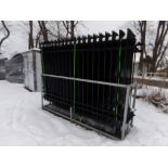 (20) Sections of New Fen S Galvanized Steel Fence, Black, Sold by the Group With Posts and