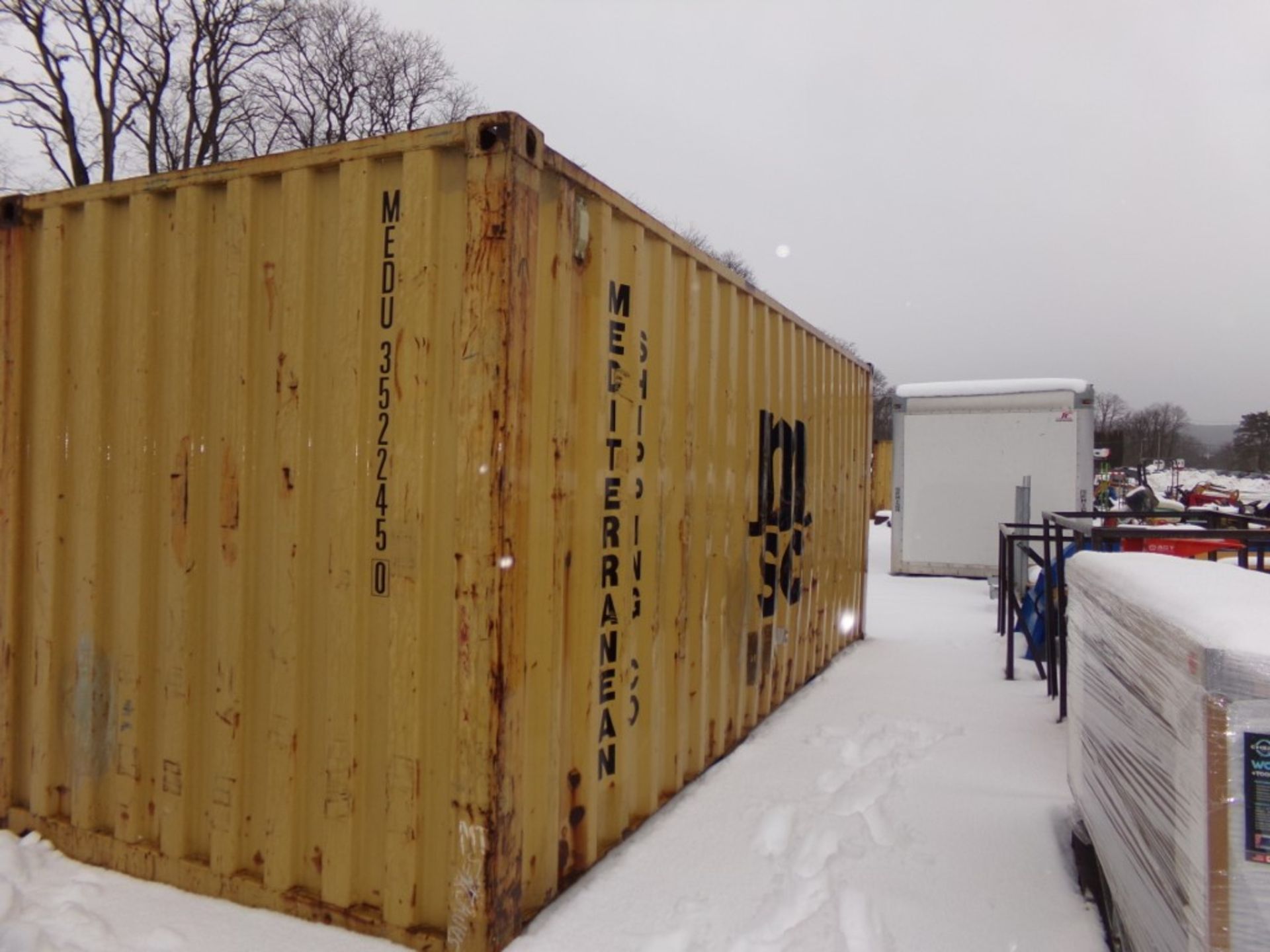 Yellow, 20' Shipping/Storage Container, Barn Doors On End, # MEDV3522450