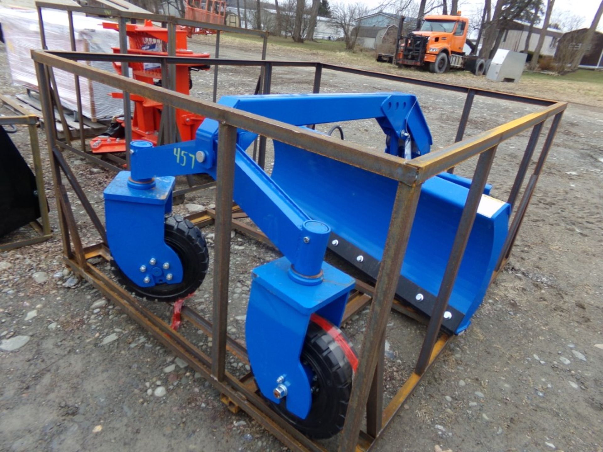 New, Agrotk Skid Steer, Mounted, Grader Blade, Blue, 6' Blade, All Hyd.