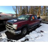 2004 Chevrolet Silverado 1500 Ext. Cab LS, 4x4, Maroon, VIN#: 2GCEK19V341382460, NYS CHILD SUPPORT