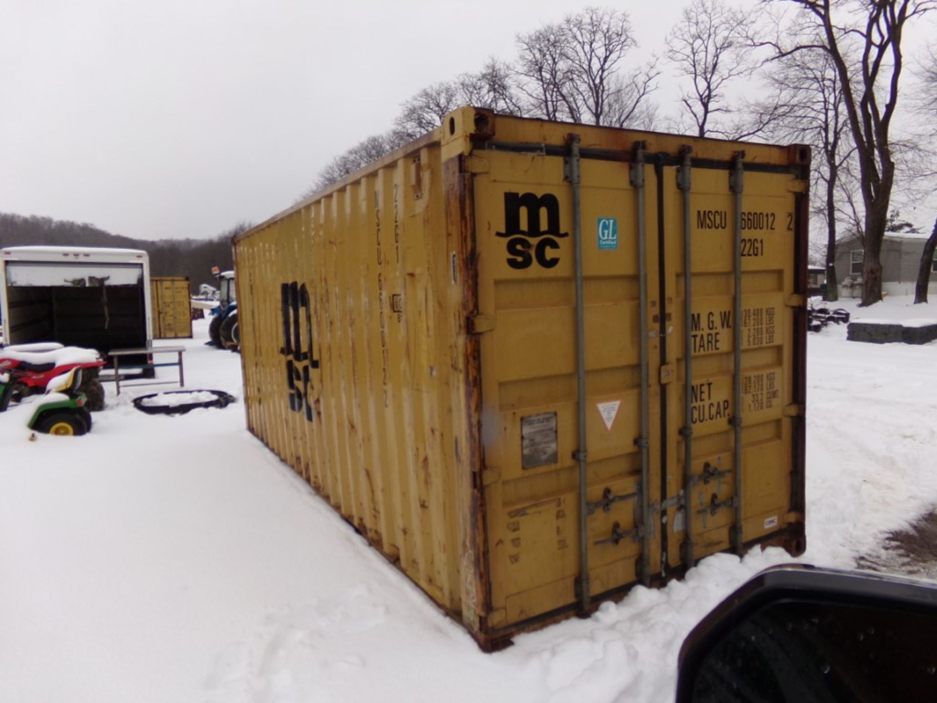 Yellow, 20' Shipping/Storage Container, Barn Doors On End, # WSCV6600122