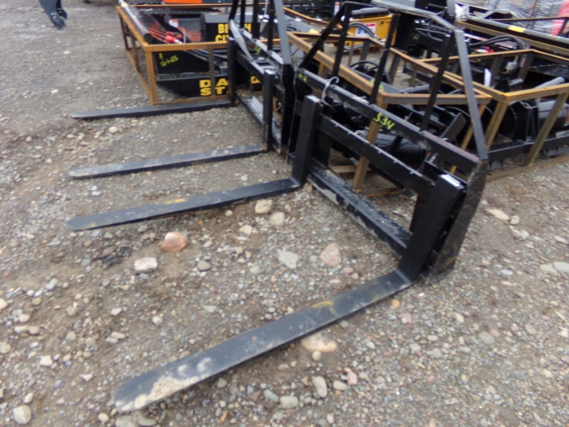 New PAII 100, 48'' Pallet Forks For SSL, Minor Damage On Top Guard