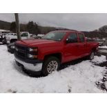 2014 Chevrolet Silverado 1500 4X4, Double Cab, Aftermarket Tail Lights, Toneau Cover, W/T, Red,