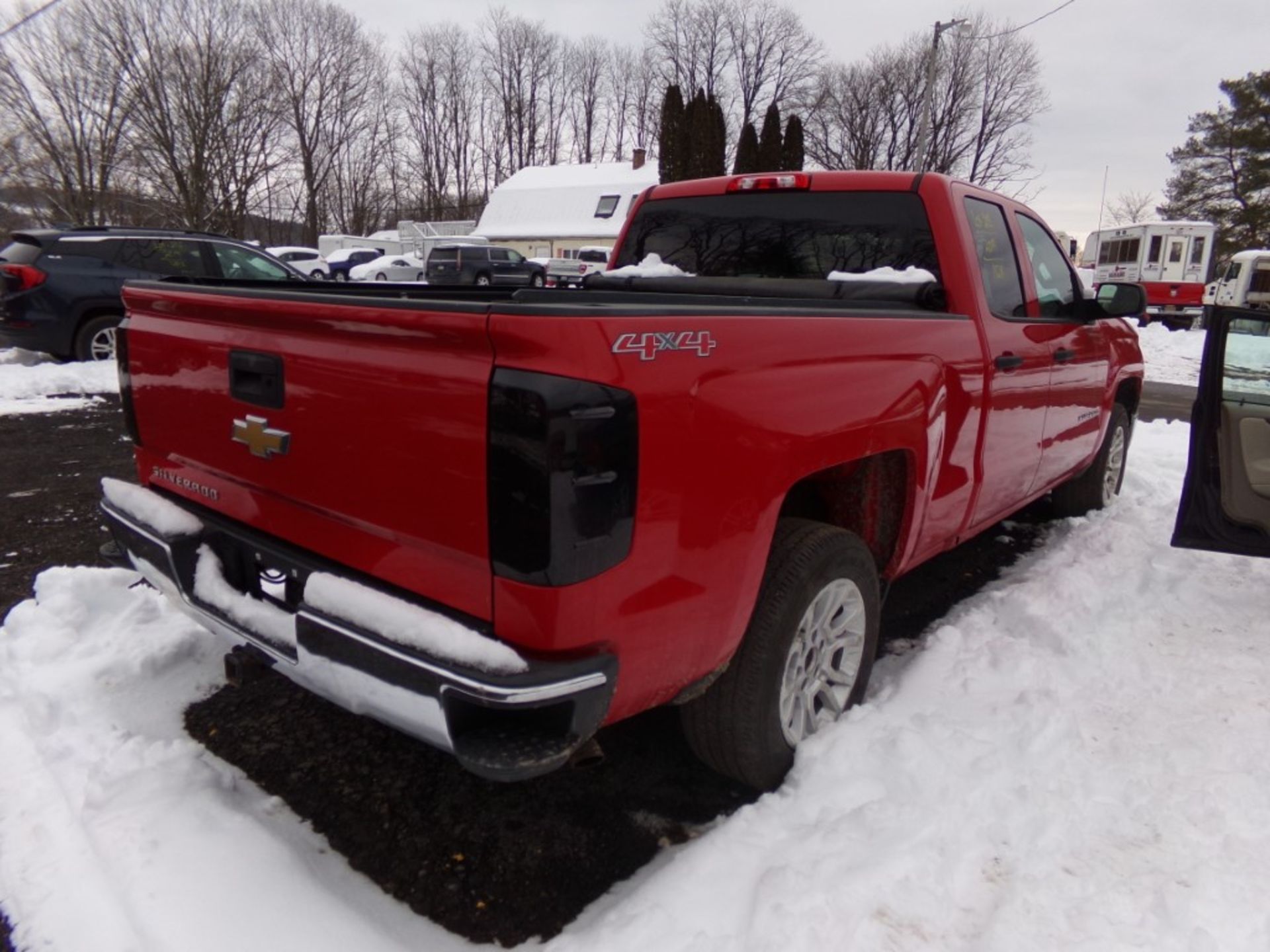 2014 Chevrolet Silverado 1500 4X4, Double Cab, Aftermarket Tail Lights, Toneau Cover, W/T, Red, - Image 3 of 11