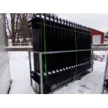 (20) Sections of New Fen S Galvanized Steel Fence, Black, Sold by the Group With Posts and