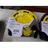 New, Woods, 25' Cord Reel w/4 Grounded Outlets