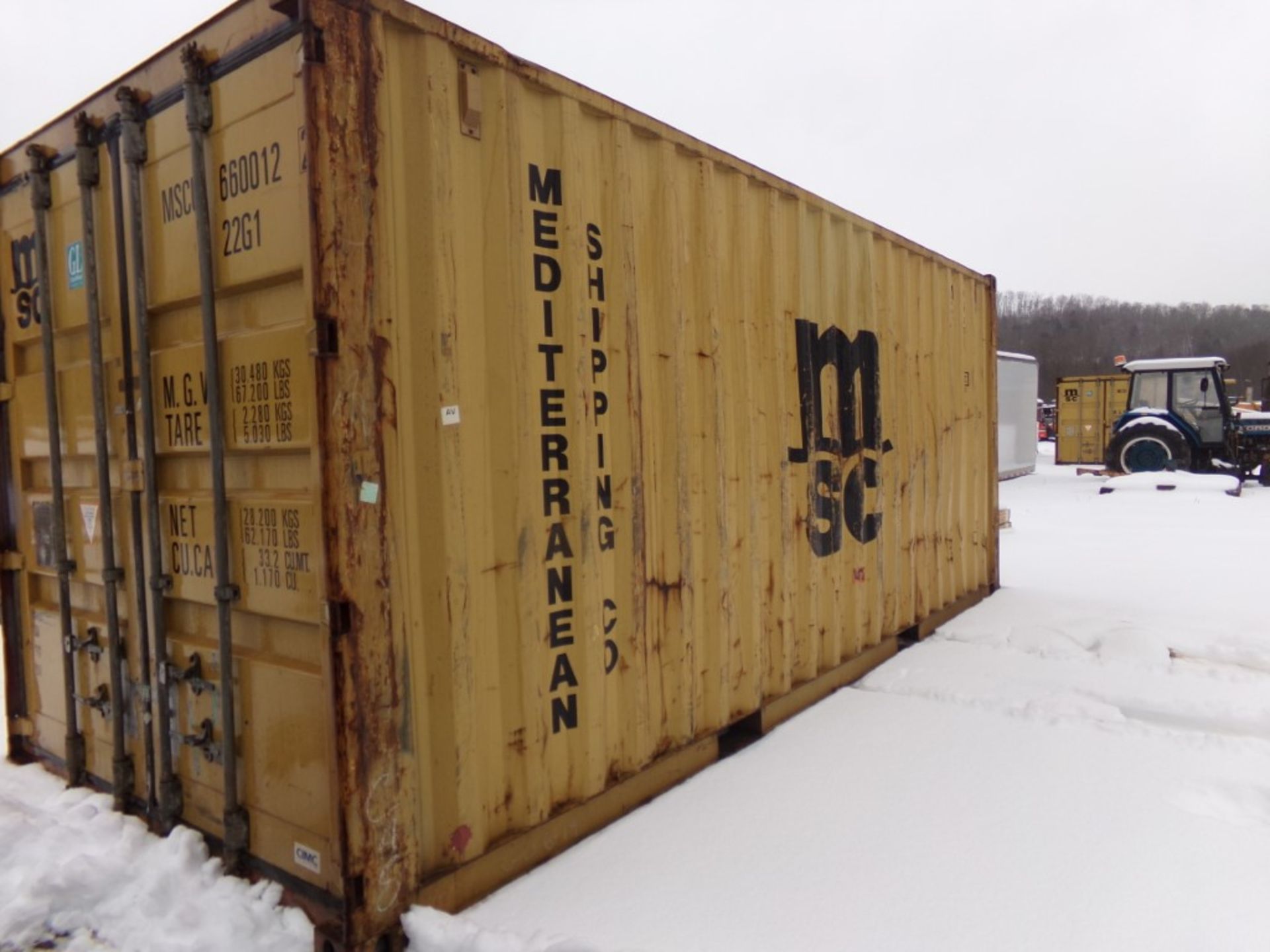 Yellow, 20' Shipping/Storage Container, Barn Doors On End, # WSCV6600122 - Image 2 of 2