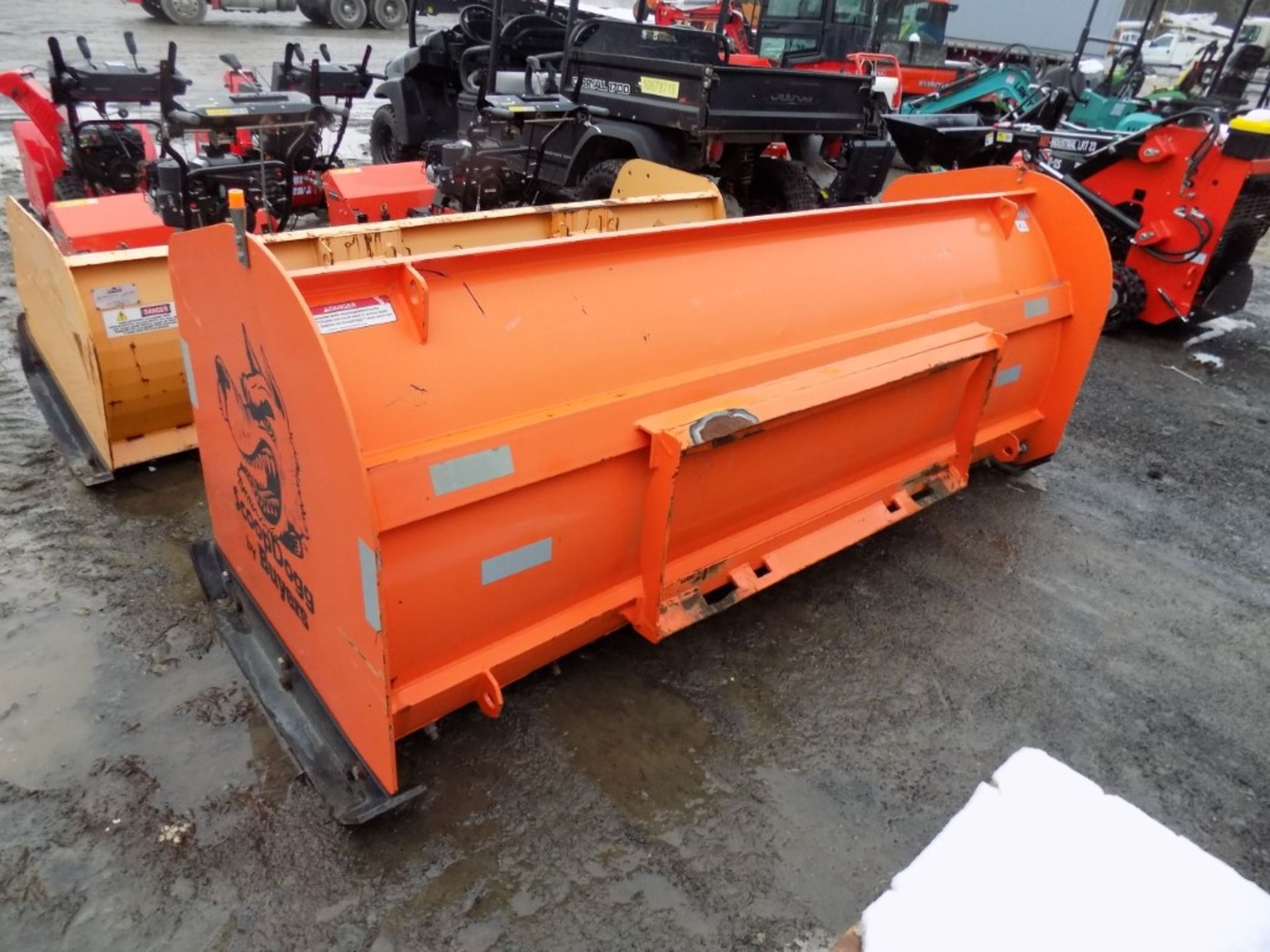 Orange 8' Snow Pusher for Skid Steer Mount, Scoop Dogg - Image 2 of 2