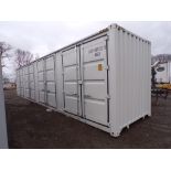 New Light Gray 40' Storage Container, (4) Access Doors, Barn Doors in 1 End, Cont # CICU4833228