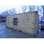 Used Yellow 20' Shipping Container, Barn Doors on 1 End, Cont # MEDU-2265357