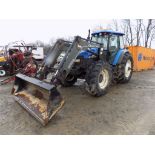 New Holland TM155, 4 WD, Tractor w/Cab And Quick Q980 Loader w/Euro Bucket Hookup, 5210 Hours,