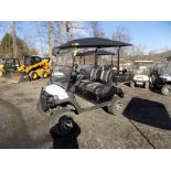 Black Yamaha Golf Cart, Gas, Custom Wheels, Metal Utility Box, Lifted, Windshield, Canopy, Cart #