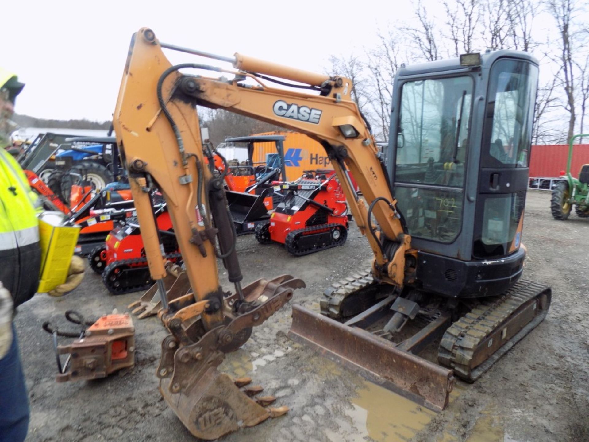 Case CX27B Mini Excavator, Full Cab, 1,287 Hrs, Hyd Thumb, Grader Blade, Aux Hyds, Real Nice, From