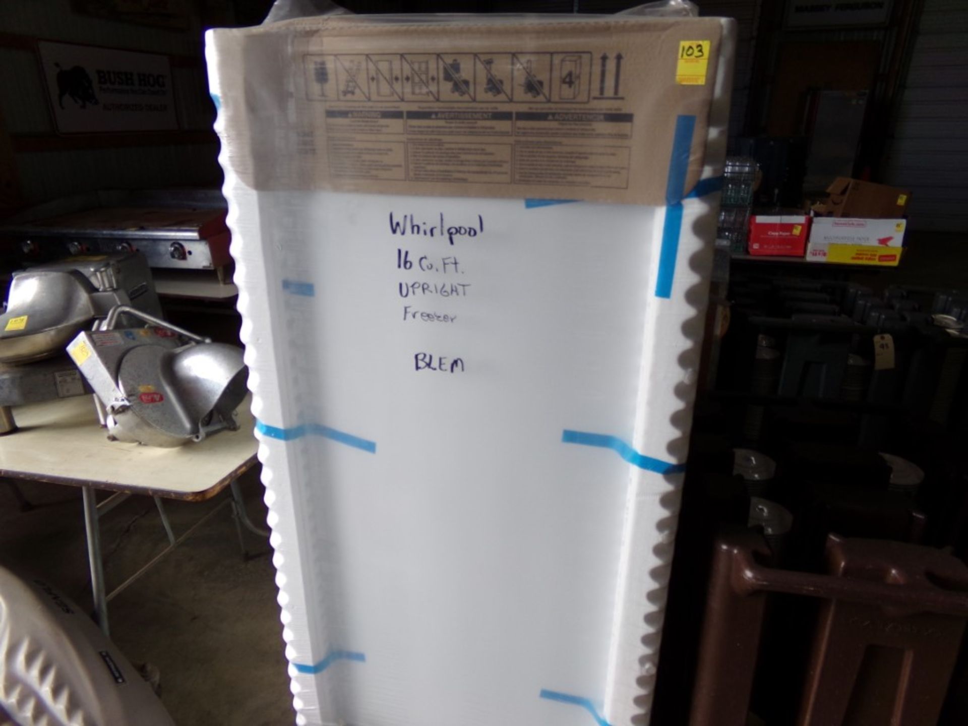 New Blem Whirlpool 16 cu.ft. Upright Freezer, Still in Shipping Package, m/nWZF34X16DW