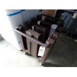 Brown Plastic China Storage Cart With (3) Stacks of Saucers (Syracuse China)