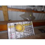 Windshield and Wire Rack, Yellow Hard Hat, White Board