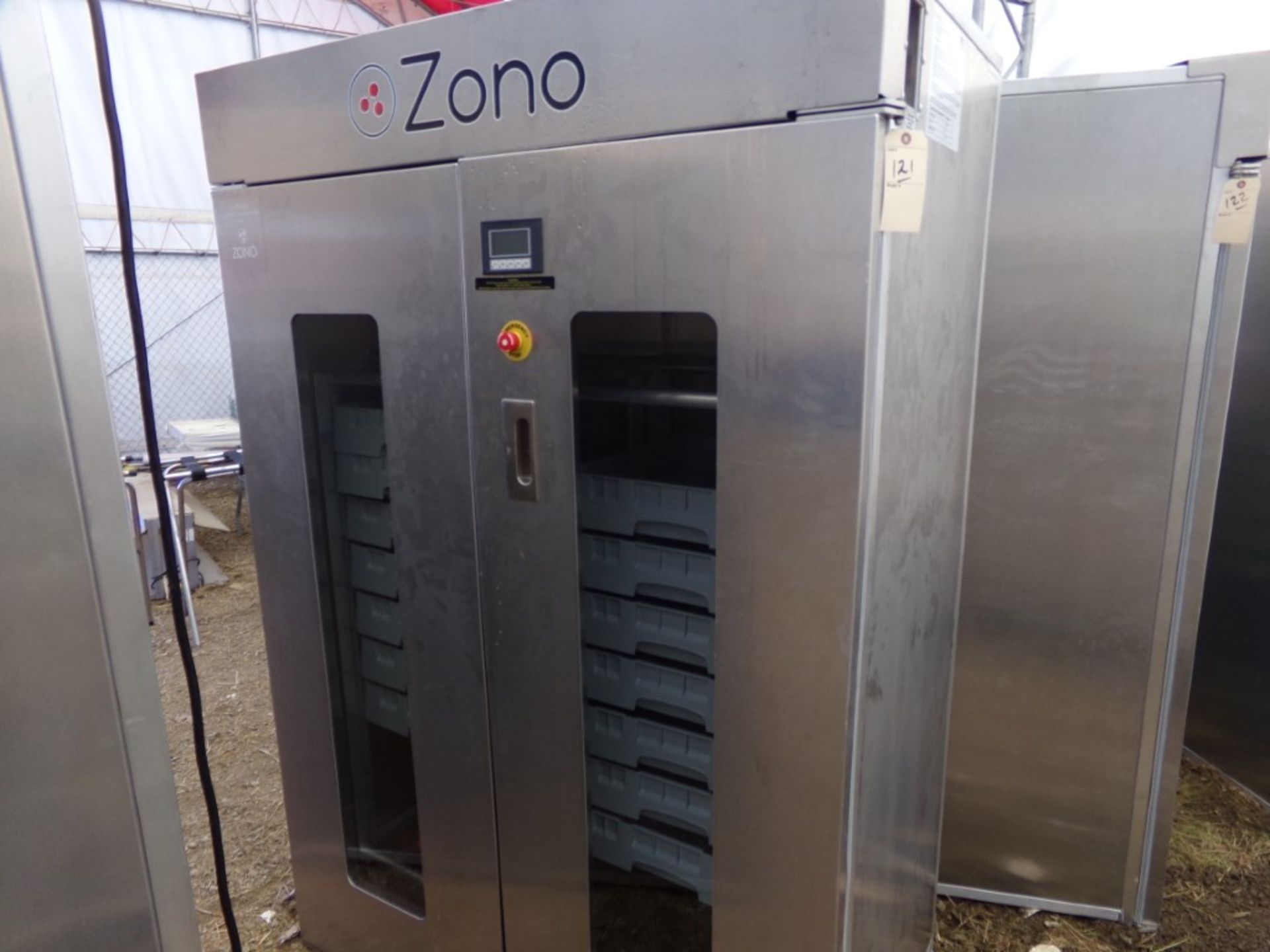 ZONO Disinfecting Cabinet With 2 Carts s/n44487, (In Tent Building)