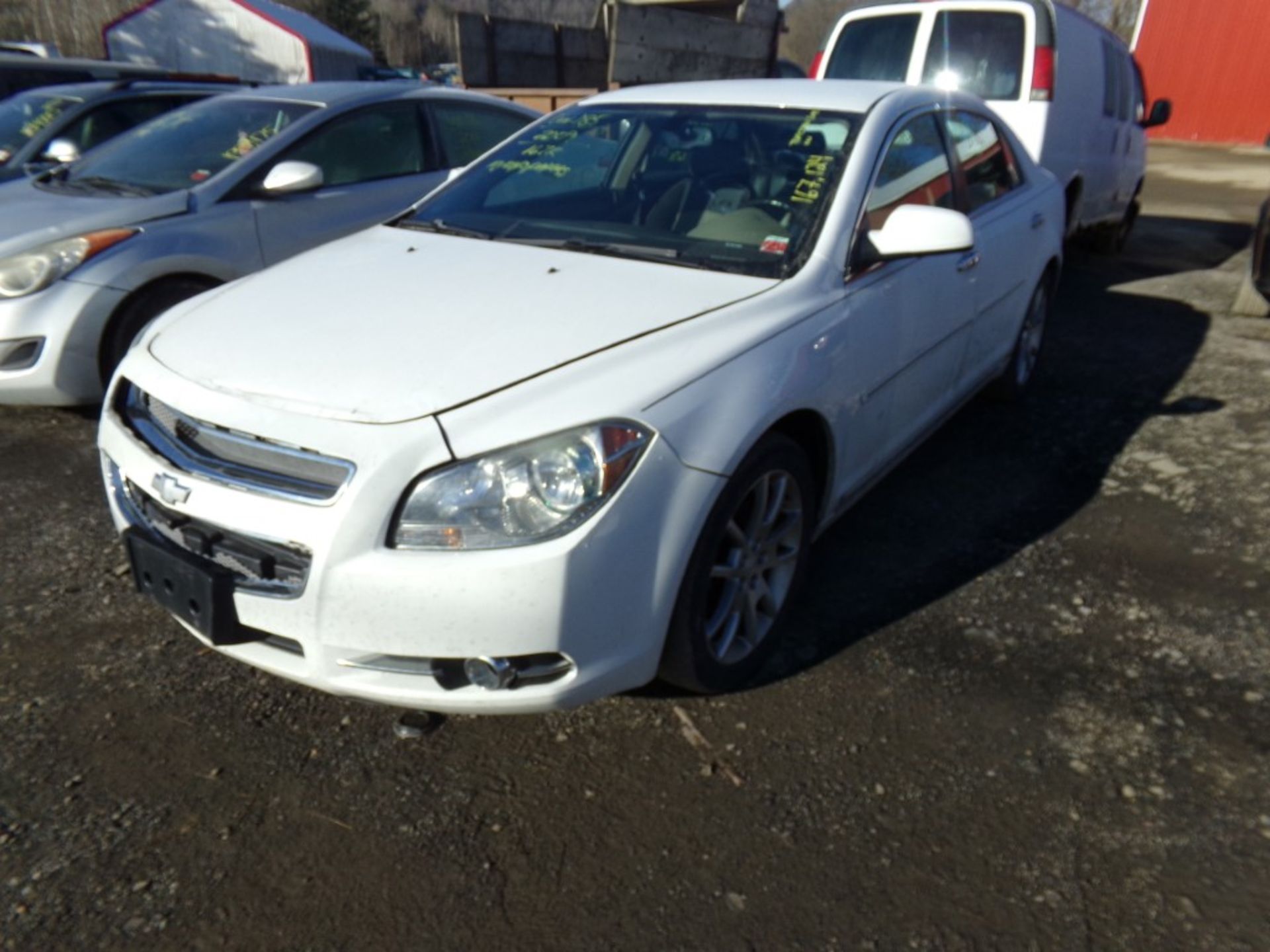 2009 Chevrolet Malibu LTZ, White, Leather, 167,124 Miles, VIN#: 1G1ZK57B19F123542, DAMAGE TO FRONT