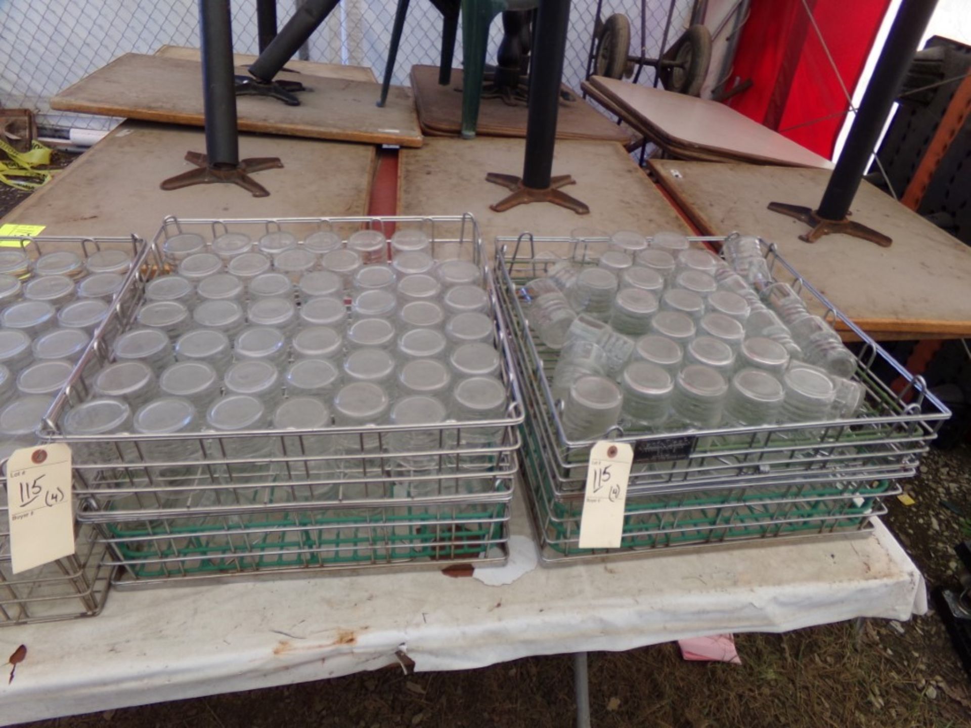 (4) Chrome Dishwasher Racks With Water Glasses (4 X Bid), (In Tent Building)