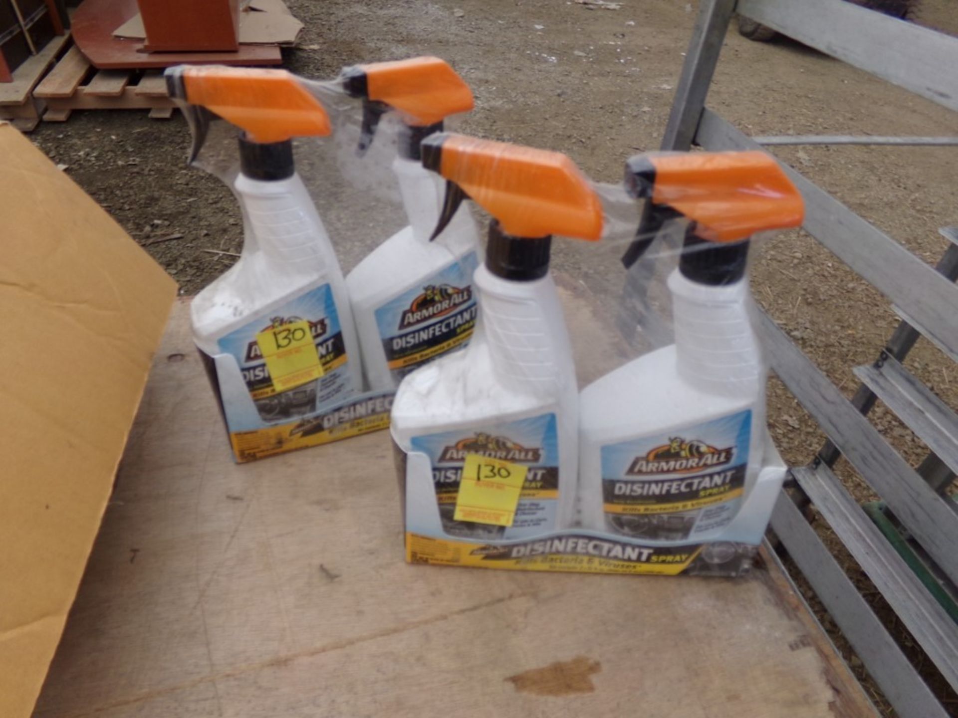 (4) Spray Bottles Armor All Disinfectant, (In Tent Building)