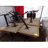 Pedestal ''4-Top'' Restaurant Tables, Approx 12, SOME NEED REPAIR, (In Tent Building)