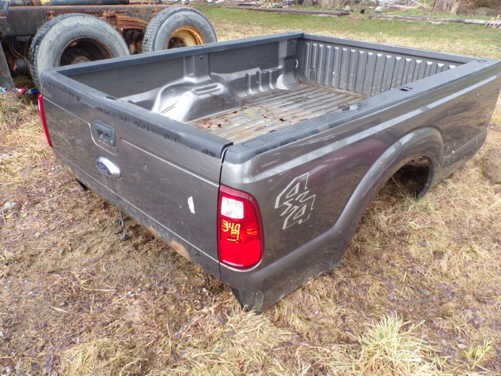 Ford Super Duty Charcoal Gray Truck Box, 8' with Rear Bumper (HAS RUST HOLES ON BOX FLOOR)