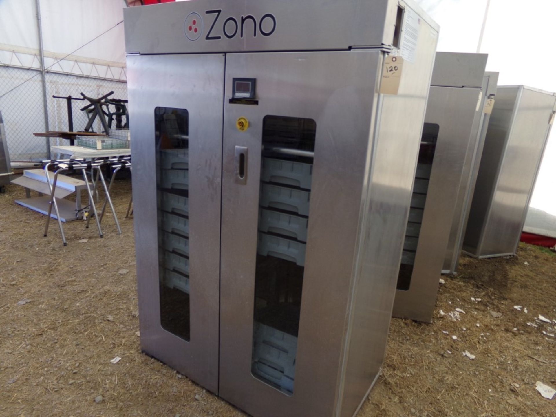 ZONO Disinfecting Cabinet With 2 Carts s/n44485, (In Tent Building)