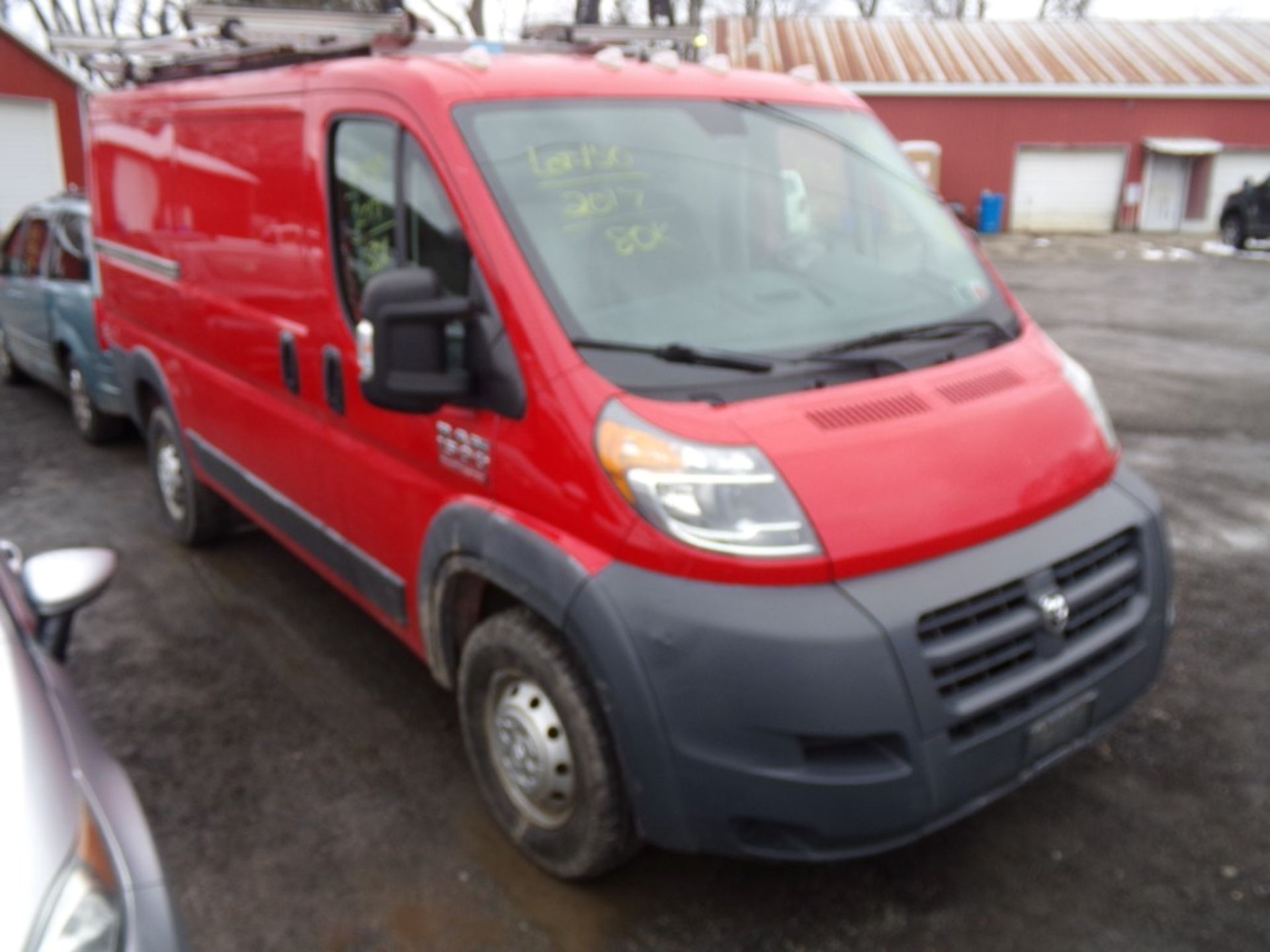 2017 Ram Promaster 1500 Cargo Van, Red, Ladder Rack On Roof, 80,776 Miles, VIN#: 3C6TRVAG6HE522931 - - Image 7 of 7