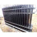 New Black Wrought Iron Site Fence, (22) Pieces, 10' Wide x 7' High, 220' Total