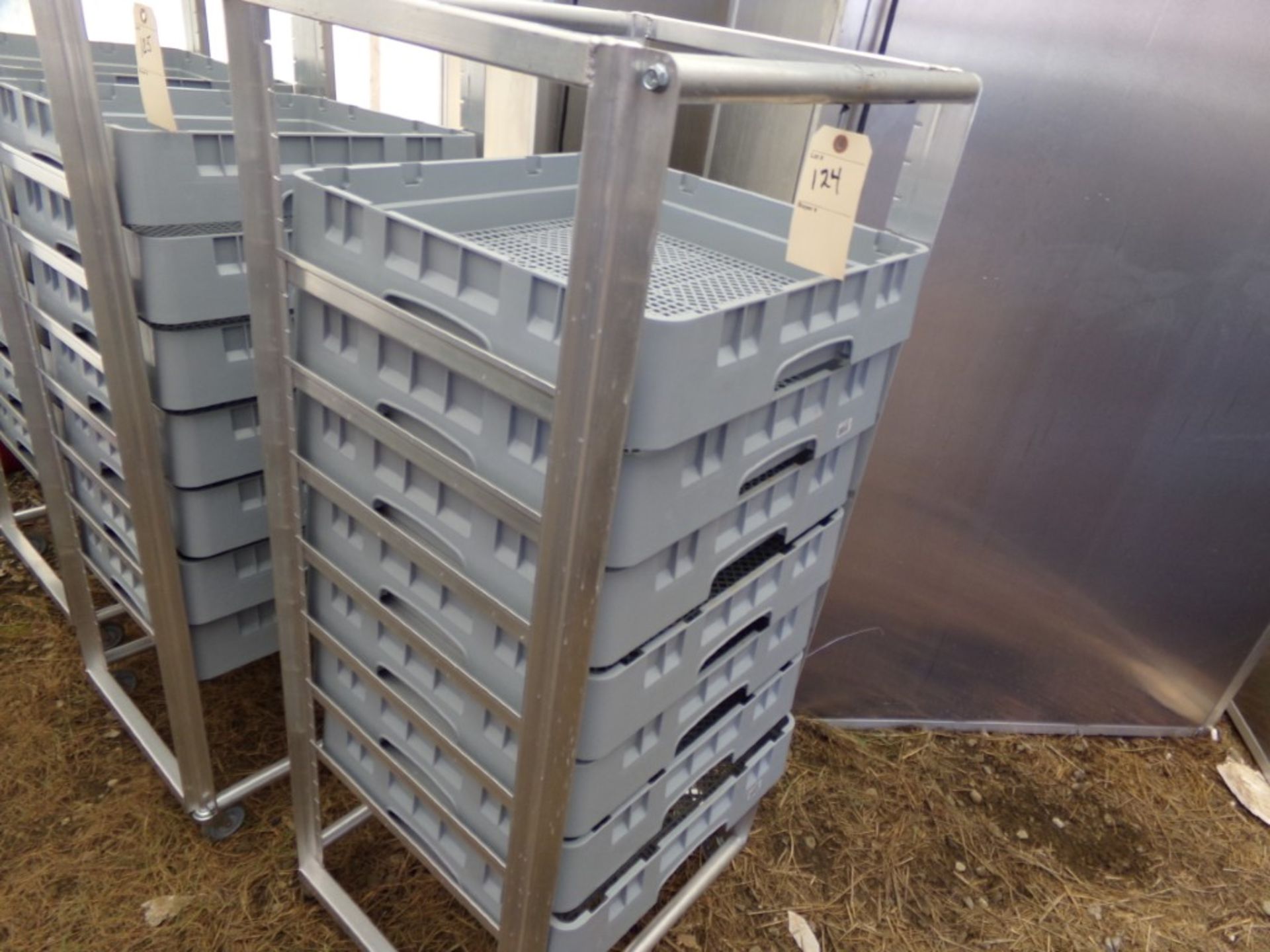 Rolling Aluminum Rack With 7 Trays, Fit ZONO Cabinets and Others, (In Tent Building)