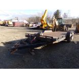 1998 H&H Black Tandem Axle Hydraulic Lift Deck Equipment Trailer, No VIN Tag, Steel Diamond Plate