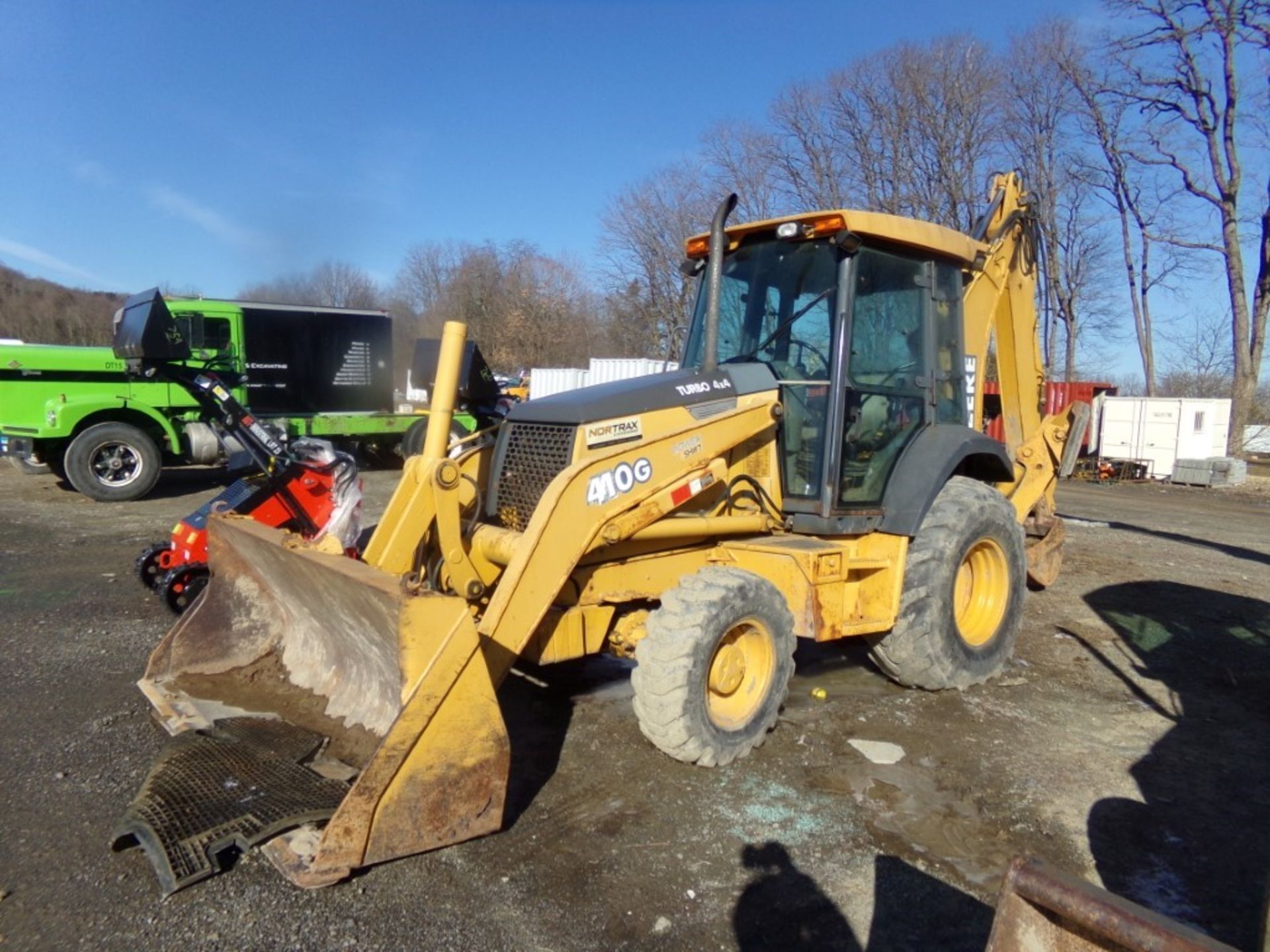 John Deere 410G Turbo 4 x 4 Backhoe, 25'' Backhoe Bucket, 90'' Loader Bucket, 4458 Hrs, S/N