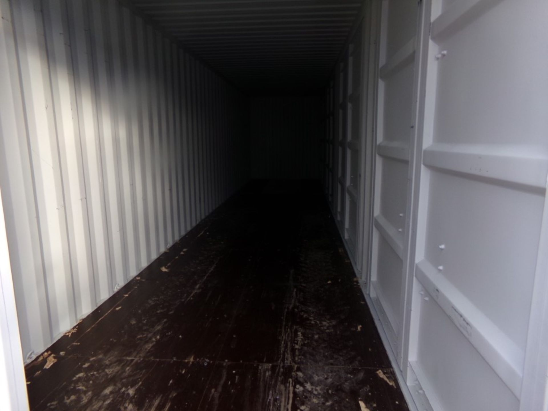 New 40' Storage Container 4 Side Access Doors, Barn Doors in One End, Lt Grey, Cont#CICU4834287 - Bild 3 aus 3