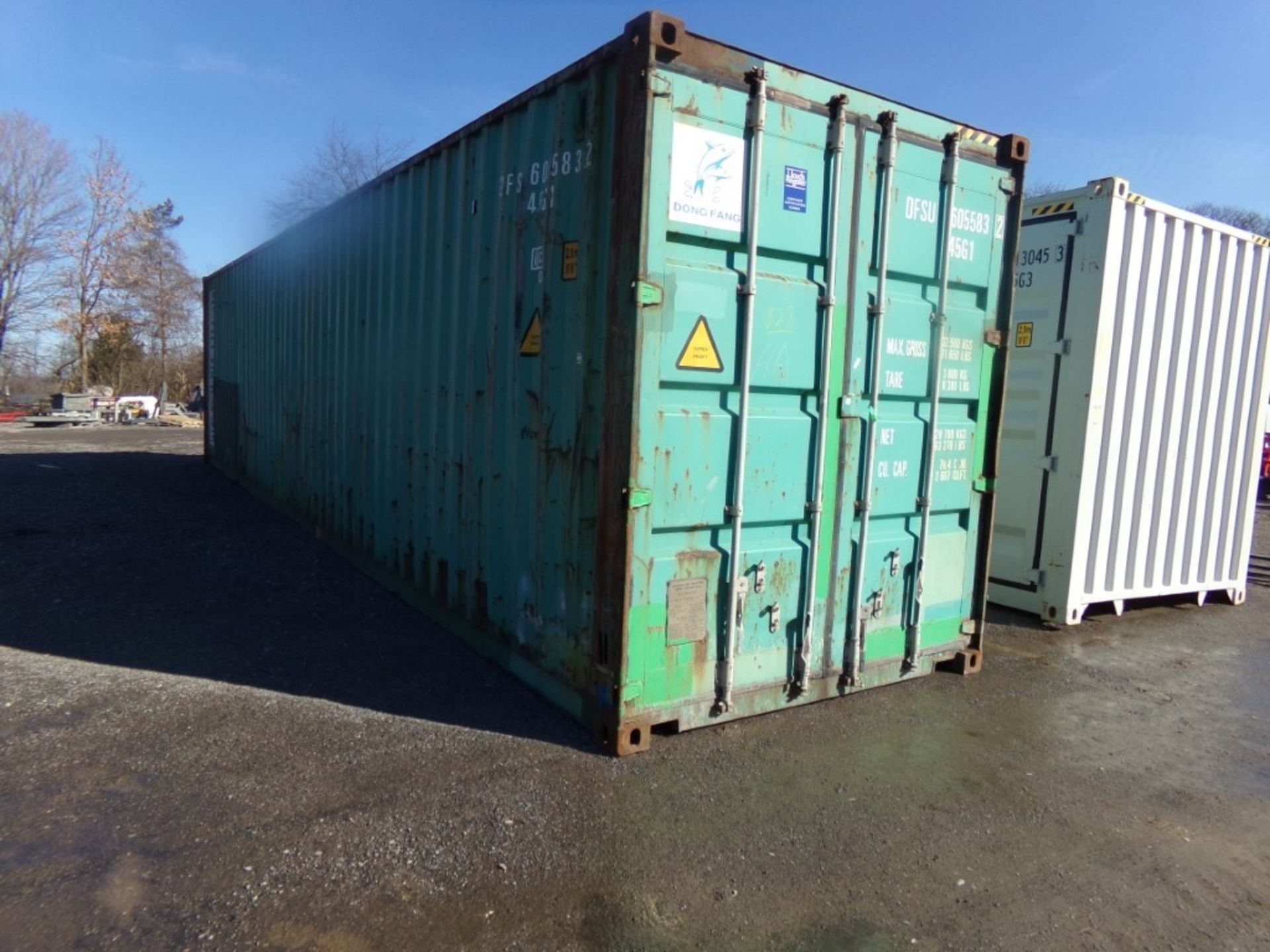 Green 40' Storage Container, Used, Barn Doors on 1 End, Cont#DFSU6055832