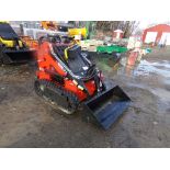 New AGT Industrial LRT23 Mini Skid Steer on Tracks, Red, 44'' Bucket, Gas Engine