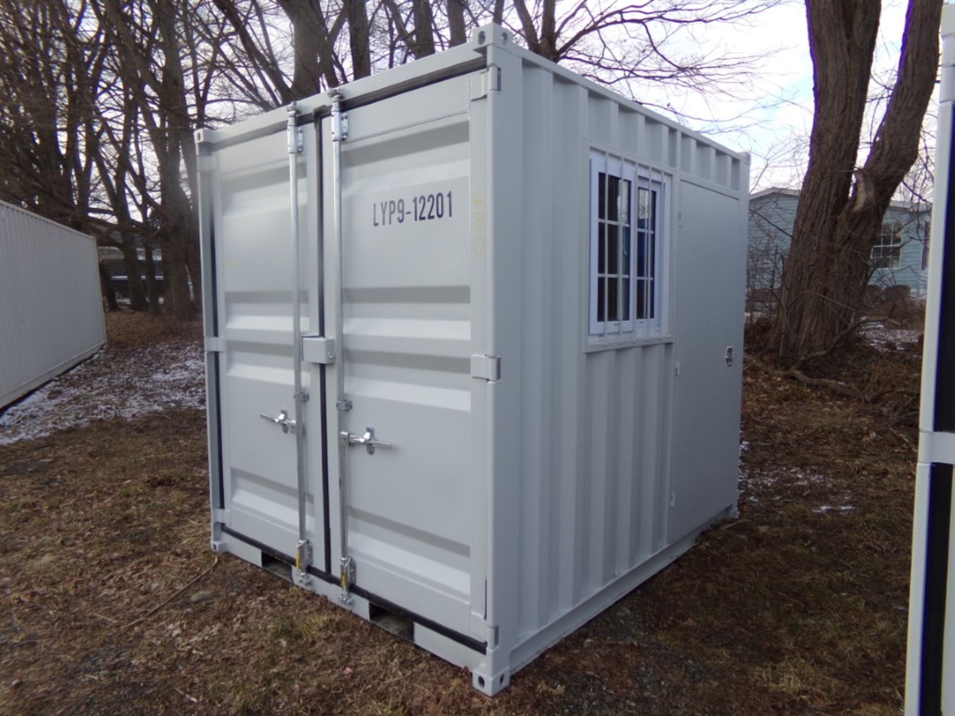 New 9' X 86'' Storage Container, Office Buildng, Barn Doors on One End, Lockable Man Door and Window