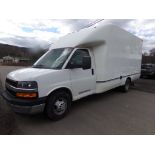 2017 Chevrolet G3500 Box Van, White, 219,568 Mi., Box is Aprox.16 FT Long, REAR BUMPER IS BENT,