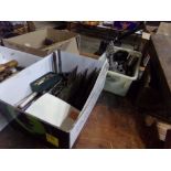 (2) Boxes With Drill Rods, Drills, Large Box Tool, Laps, Etc.