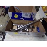 (2) Boxes With Misc. Ratchet Wrenches, Cyl. Hone, Extensions, Etc.